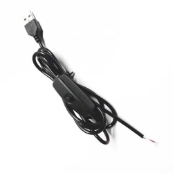 Açma/Kapama 5V Açık Uçlu USB Kablosu - Siyah - 3