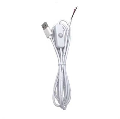 On/Off 5V Open End USB Cable - White - 1