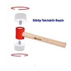 Sert Plastik Vidalı Ahşap Saplı Tokmak 30mm - 2